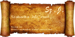 Szabadka József névjegykártya